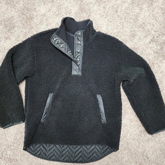 Athleta Cozy Sherpa Snap Sweatshirt Small - Picture 4 of 9